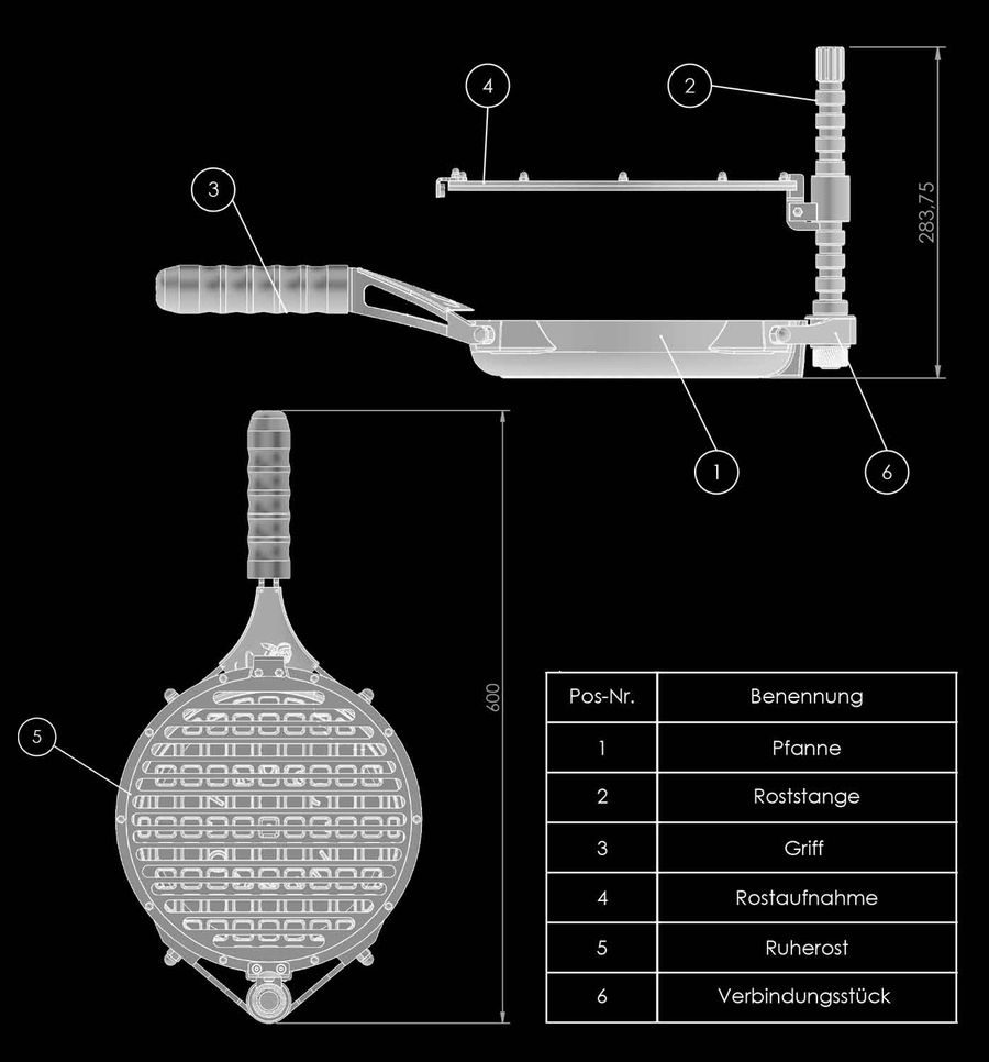 Satoo® Grill- & Aromatisierungspfanne: Zeichnung